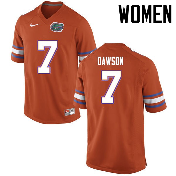 Florida Gators Women #7 Duke Dawson College Football Jersey Orange